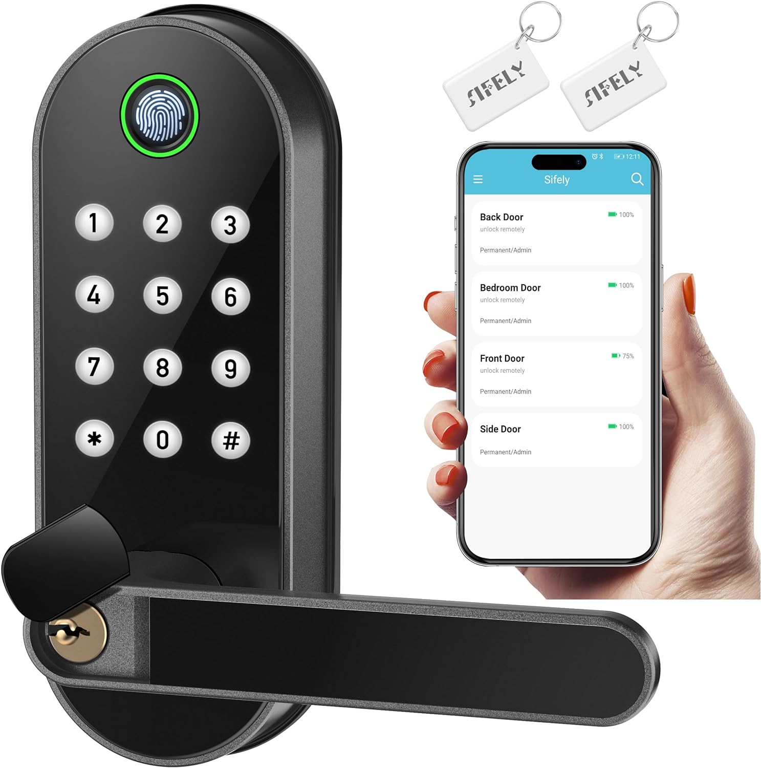 Keyless Bluetooth Smart Lock (B098KMW17J)