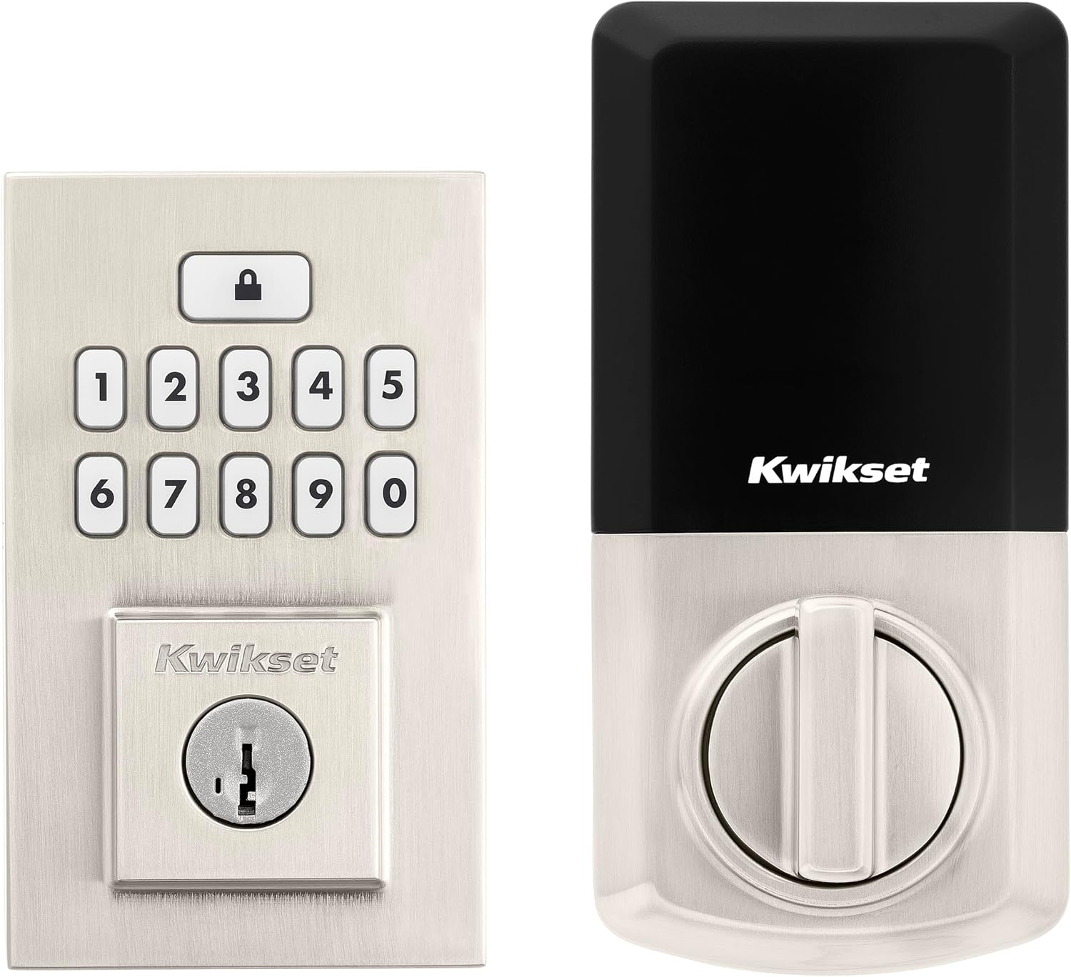 Kwikset SmartCode 260 Keyless Entry Electronic Keypad Deadbolt Door Lock with Auto-Lock, Custom User Codes, Advanced Security in Satin Nickel Contemporary