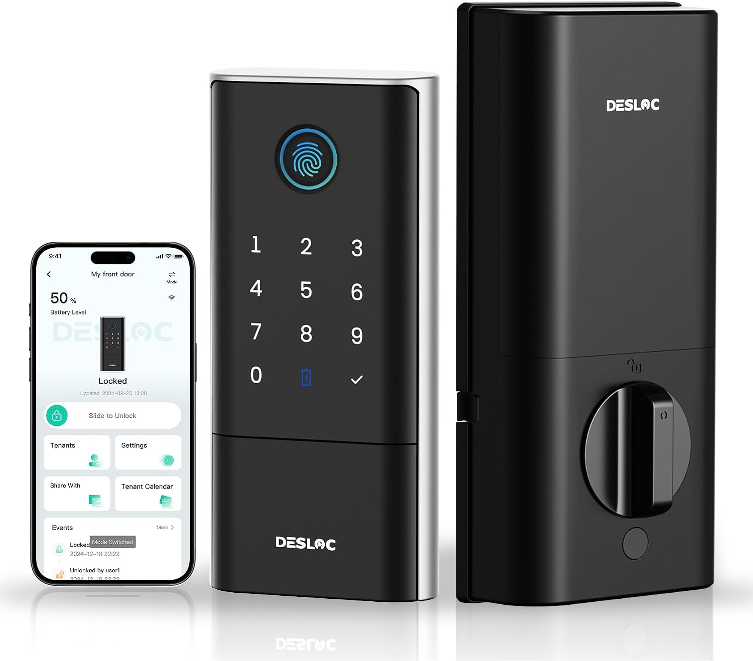 DESLOC Fingerprint Smart Lock K120, 16 Months Last with Li-ion Battery