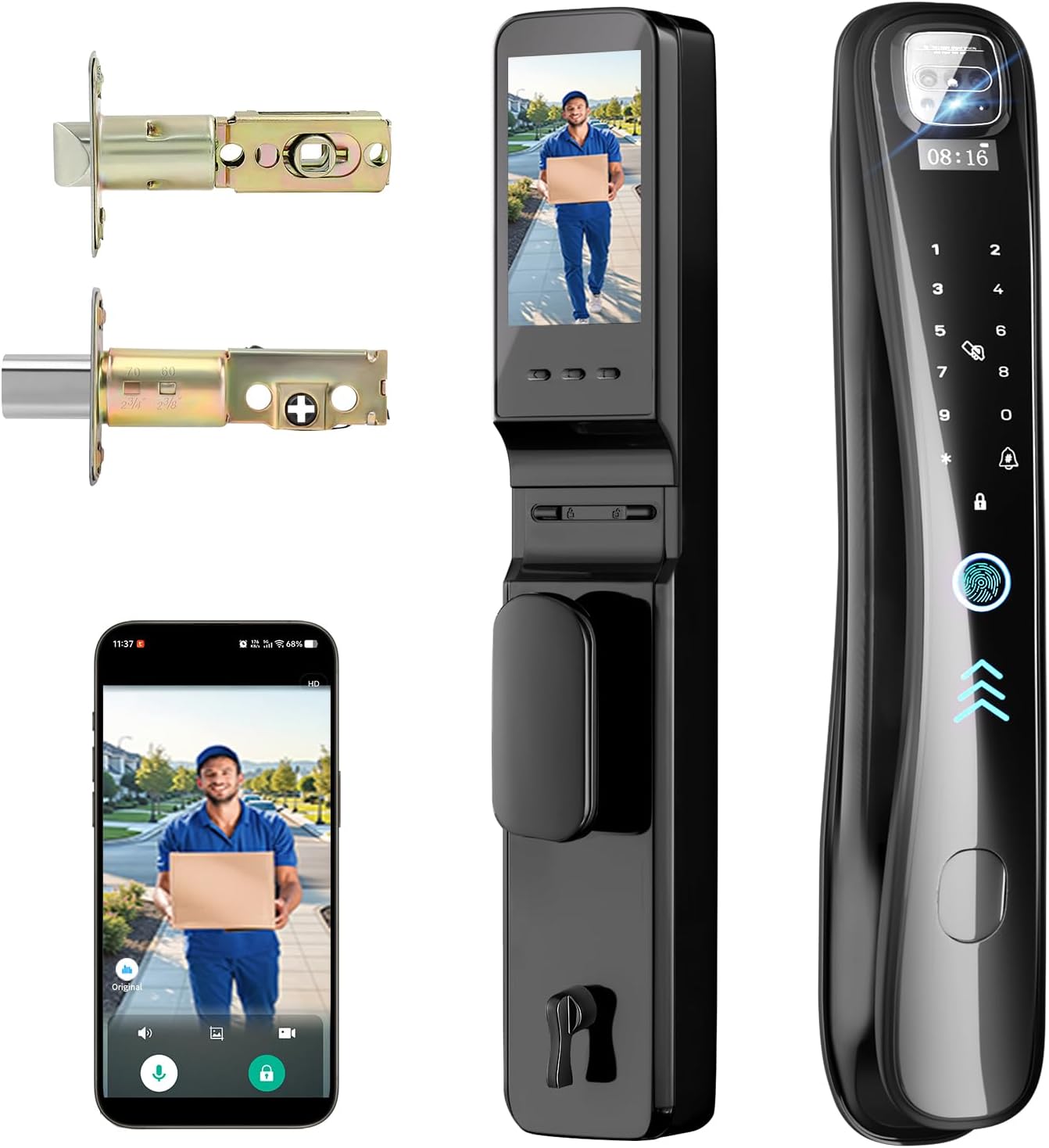 EIYSIE WiFi Smart Lock with Camera Video Doorbell, 8-in-1 Keyless Deadbolt