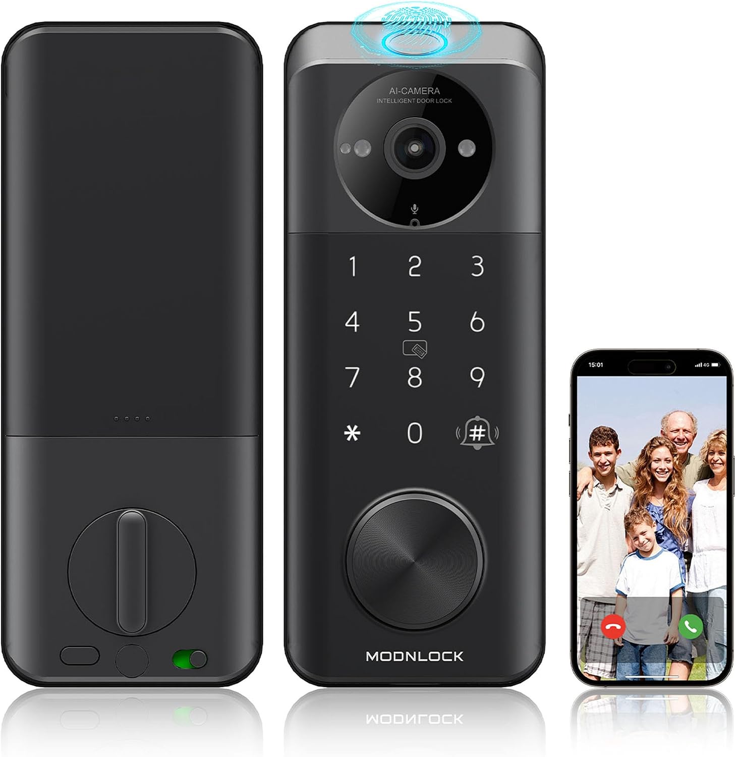 Smart Lock with Camera Keyless Entry, Alexa and Google Voice Control