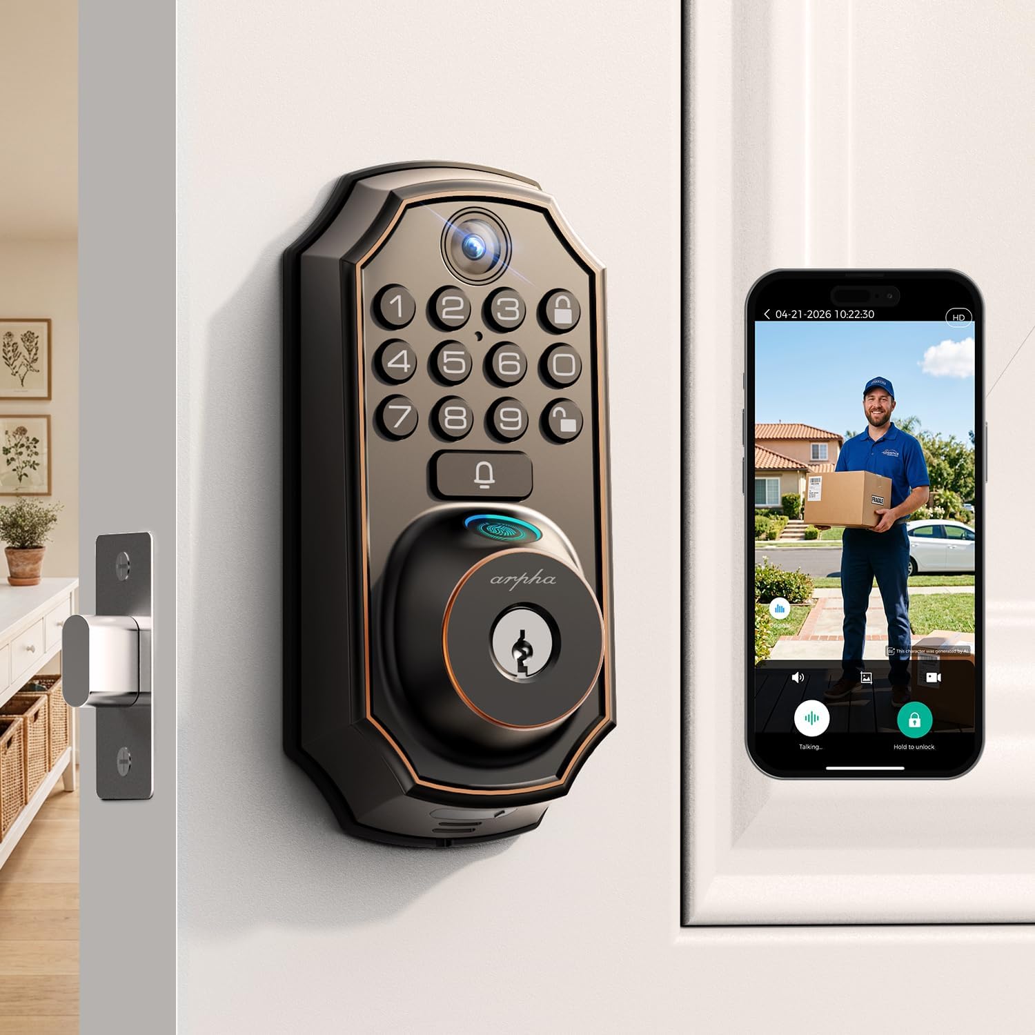 WiFi Video Smart Lock (B0H6D7NP4B)