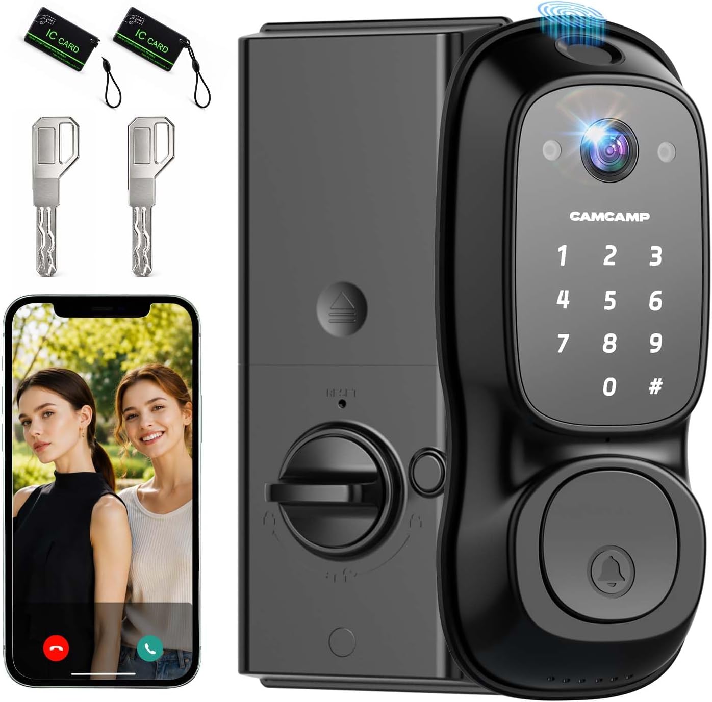 Video Smart Lock with Camera, 3-in-1 Smart Deadbolt for Front Door